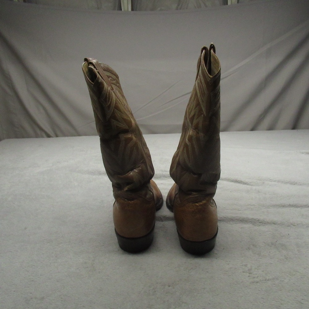 Nocona Mens 9 Boots Brown Leather Western Classic Cowboy Riding Rodeo Pull On